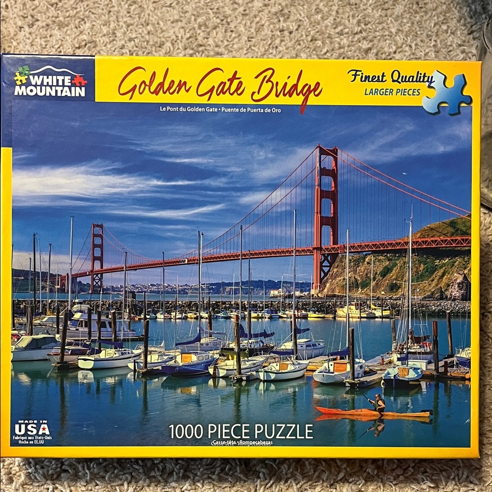 White Mountain Jigsaw Puzzle 1000 Pieces Golden Gate Bridge Complete